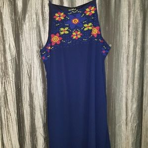 Blue sequin halter dress lightweight very soft!